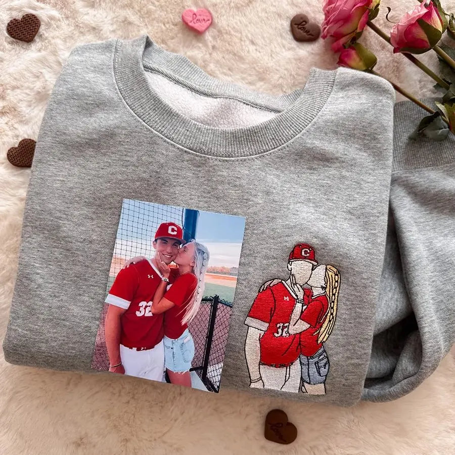Custom Couple/Family Portrait Sweatshirt from Photo - Personalized Gift