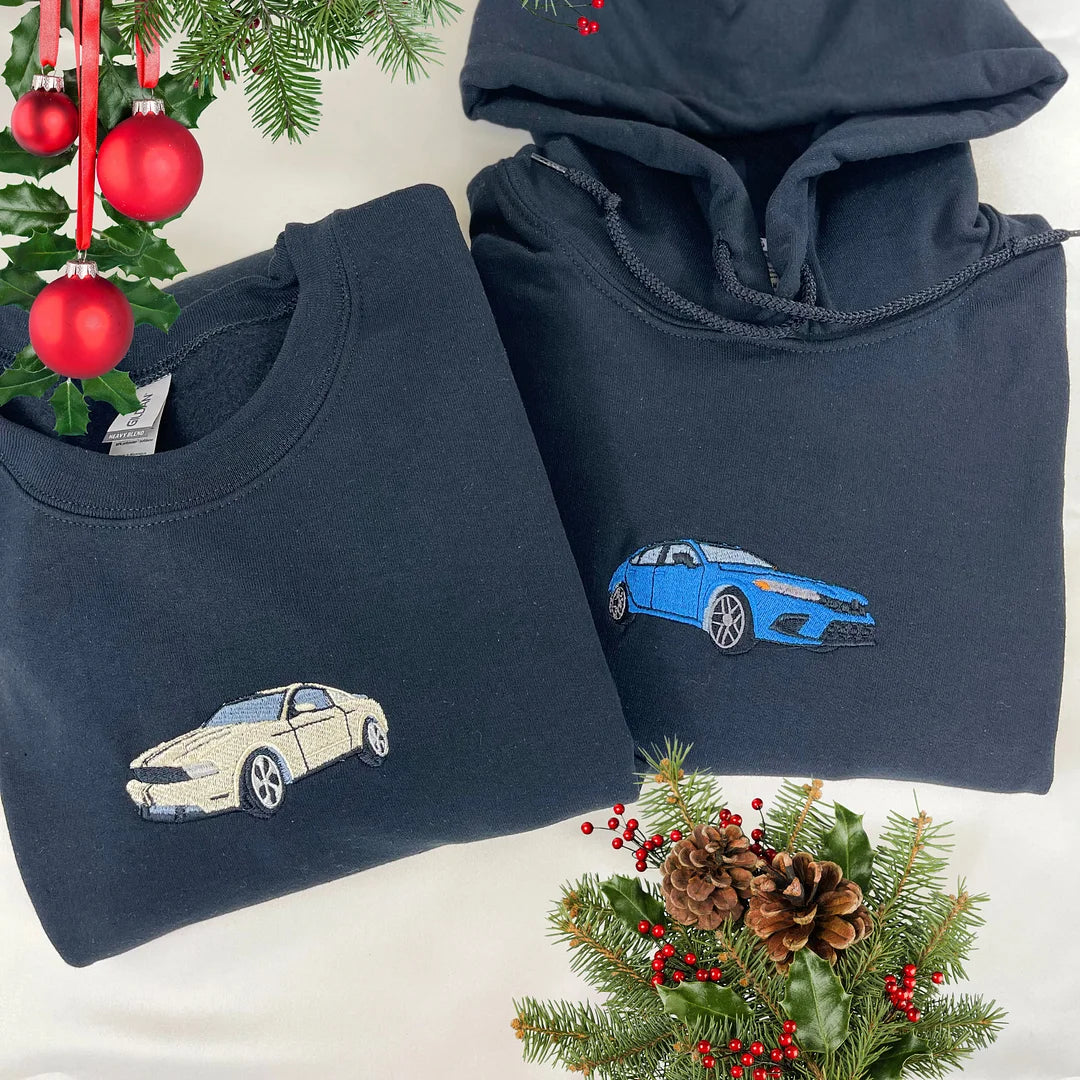 Custom CAR Embroidered Shirt Car Lovers Hoodie Personalized Race Car H embroiderysweatshirt