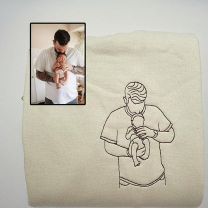 Mother's Day Custom Embroidered Sweatshirt | Turn Photo to Threads, Unique Gift for Mom