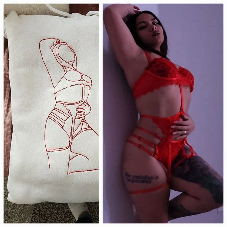 Sizzling Custom Portrait Sweatshirt | A Personalized & Sexy Gift for Him