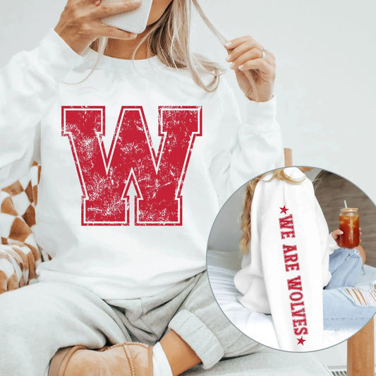 Varsity Customization: Distressed Oversized Number Letterman Sweatshirt