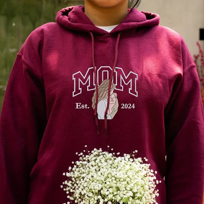 Custom Mama Embroidered Sweatshirt Customizable Mom Name Long Sleeve Fall Gift