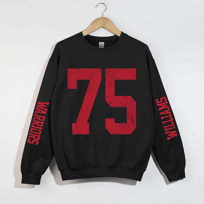 Oversized Number Varsity Pullover – Custom Distressed Letterman Style