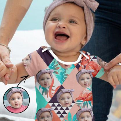 Custom Photo Baby Bodysuit Tropical Vegetation All Over Print