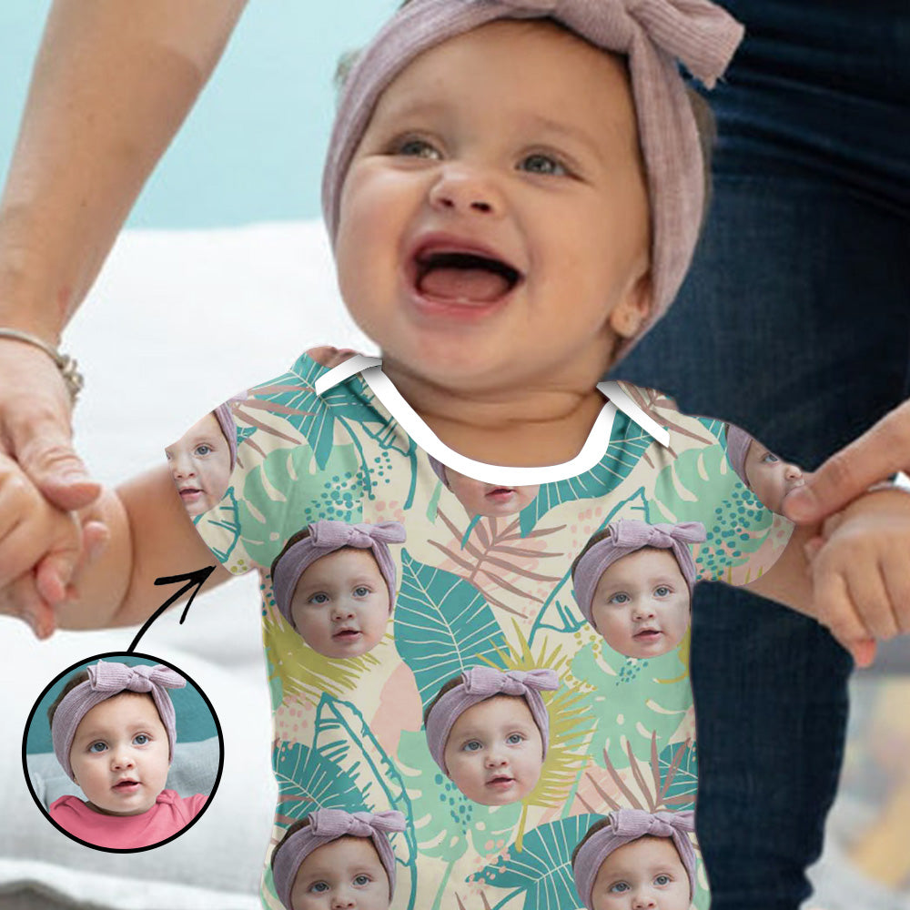 Custom Photo Baby Bodysuit Tropical Vegetation All Over Print