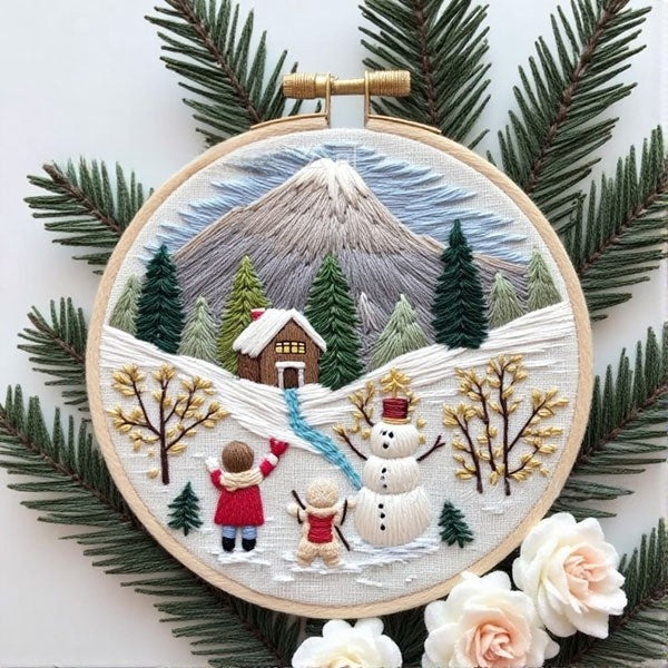 Christmas Tree Embroidery DIY Kit Embroidery Kit For Beginner - Creative Holiday Handcraft Gift
