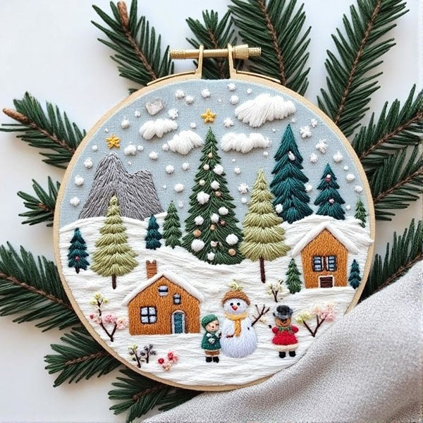 Christmas Tree Embroidery DIY Kit Embroidery Kit For Beginner - Creative Holiday Handcraft Gift
