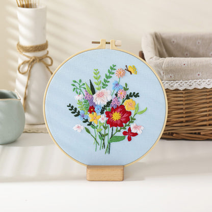Festive DIY Handcraft Kit Embroidery Kit For Beginner - Make Your Own Embroidery Art, Perfect Holiday Gift Idea flowers embroidery