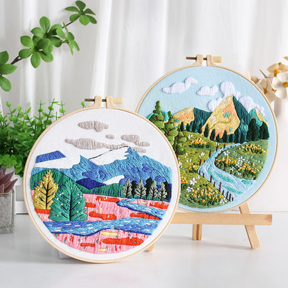 Creative Stitch Craft Kit Embroidery Kit For Beginner - Relaxing Holiday Activity & Thoughtful handmade Gift Landscape embroidery