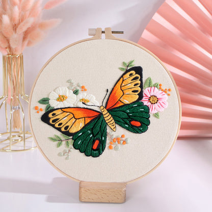 Personalized Embroidery Starter Kit Embroidery Kit For Beginner - Unique Creative Gift for Christmas & Holidays butterfly embroidered