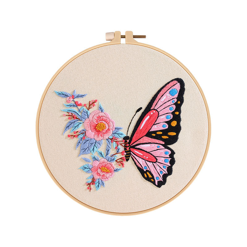 Personalized Embroidery Starter Kit Embroidery Kit For Beginner - Unique Creative Gift for Christmas & Holidays butterfly embroidered