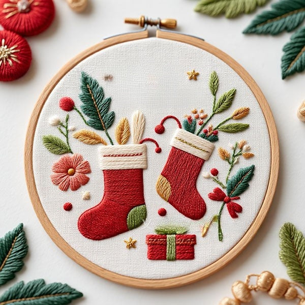 Christmas Tree Embroidery DIY Kit Embroidery Kit For Beginner - Creative Holiday Handcraft Gift
