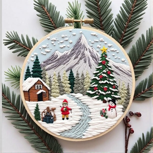 Christmas Tree Embroidery DIY Kit Embroidery Kit For Beginner - Creative Holiday Handcraft Gift