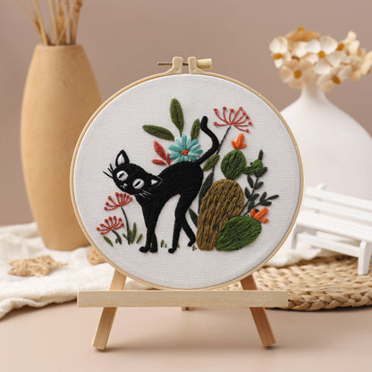 Embroidery DIY Kit Embroidery Kit For Beginner - Complete Creative Handcraft Gift for Holidays & Celebrations Cat embroidered