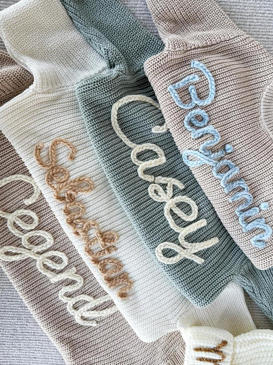 Christmas/Baby Shower Gift – Personalized Name Sweater for Toddlers, Cozy & Festive