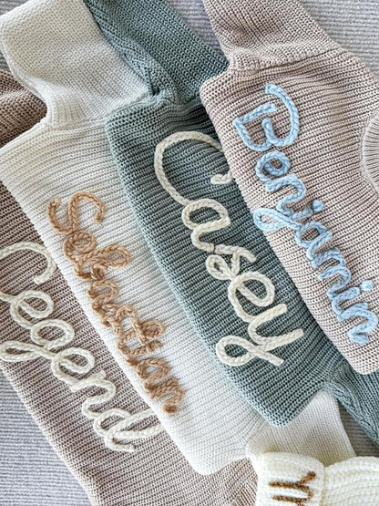 Personalized Baby Name Sweater – Embroidery with Name for Newborns and Toddlers