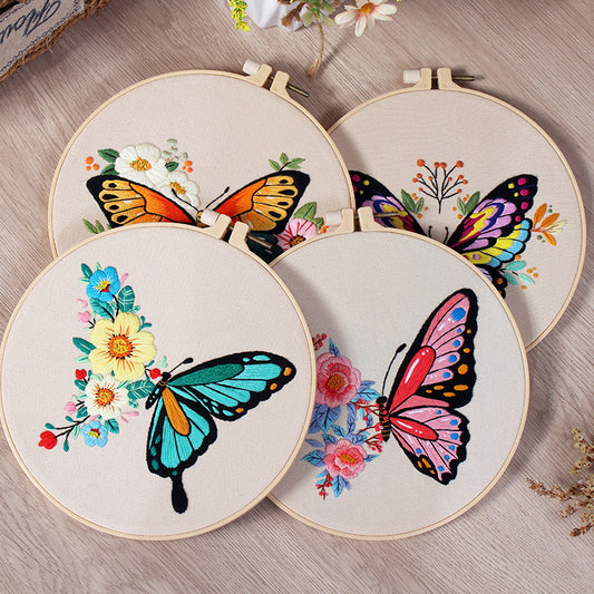 Personalized Embroidery Starter Kit Embroidery Kit For Beginner - Unique Creative Gift for Christmas & Holidays butterfly embroidered