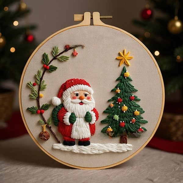 Christmas Tree Embroidery DIY Kit Embroidery Kit For Beginner - Creative Holiday Handcraft Gift
