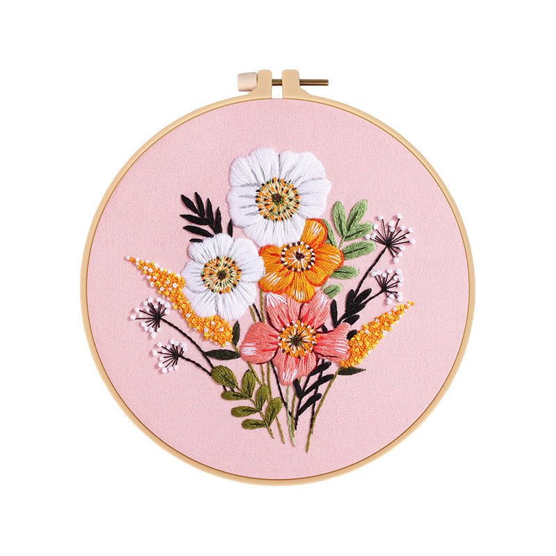 Holiday Embroidery DIY Set Embroidery Kit For Beginner - Creative Handmade Gift with Hoop, Thread & Felt