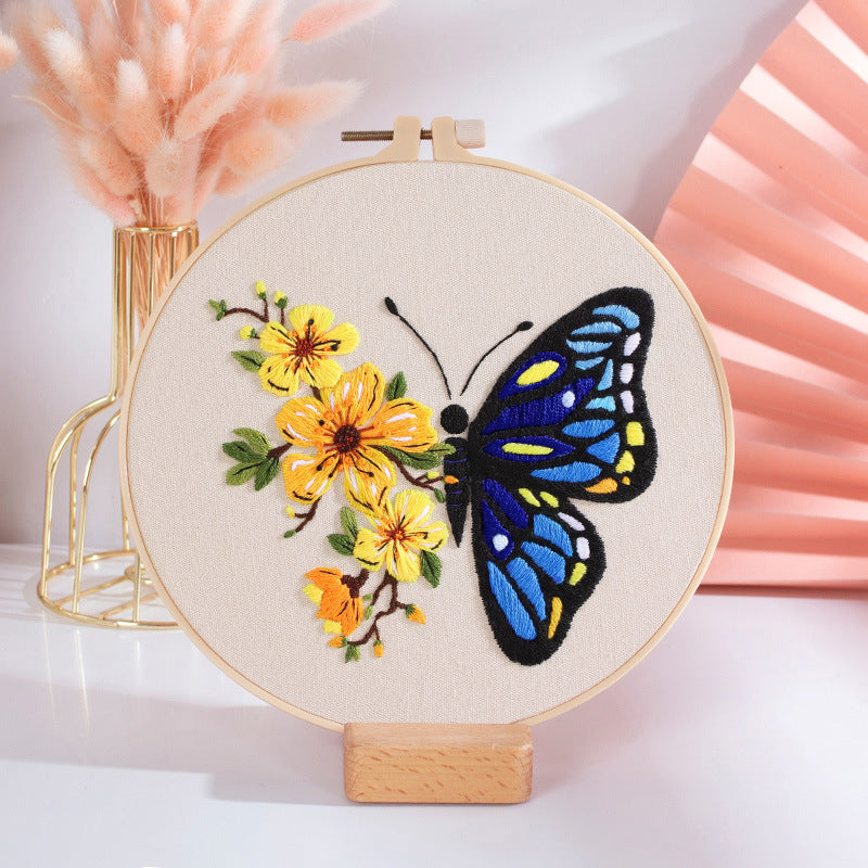 Personalized Embroidery Starter Kit Embroidery Kit For Beginner - Unique Creative Gift for Christmas & Holidays butterfly embroidered