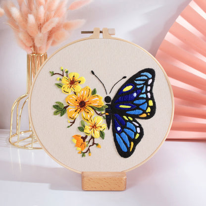 Personalized Embroidery Starter Kit Embroidery Kit For Beginner - Unique Creative Gift for Christmas & Holidays butterfly embroidered