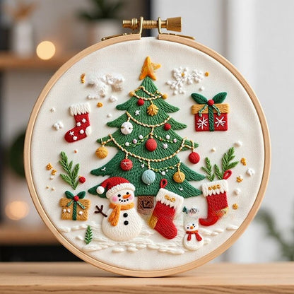 Christmas Tree Embroidery DIY Kit Embroidery Kit For Beginner - Creative Holiday Handcraft Gift