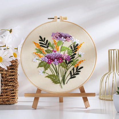 Holiday Embroidery DIY Set Embroidery Kit For Beginner - Creative Handmade Gift with Hoop, Thread & Felt