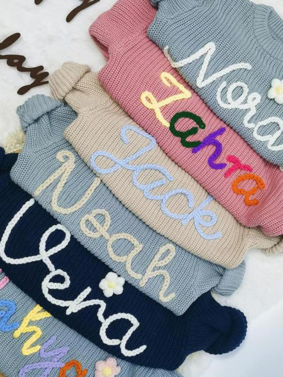 Super soft baby knitted sweater – personalized hoodie with name