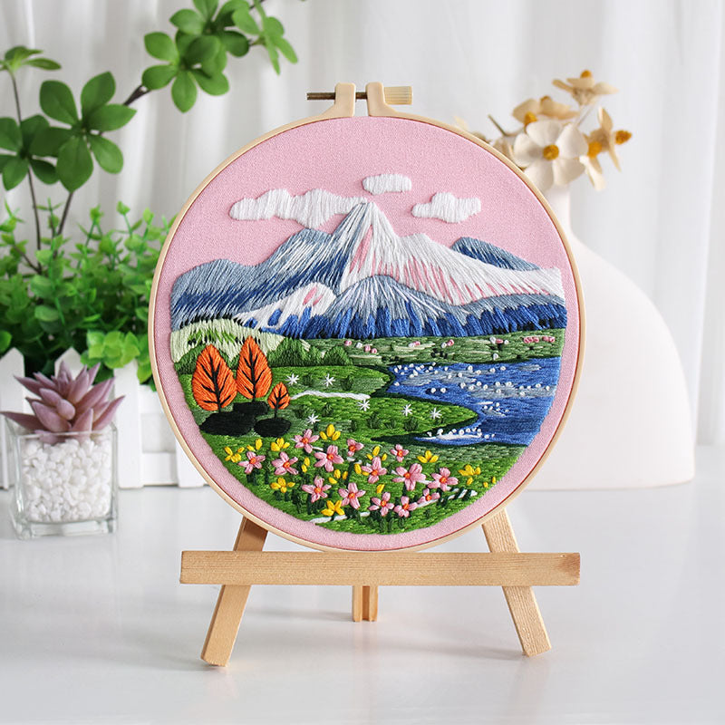 Creative Stitch Craft Kit Embroidery Kit For Beginner - Relaxing Holiday Activity & Thoughtful handmade Gift Landscape embroidery