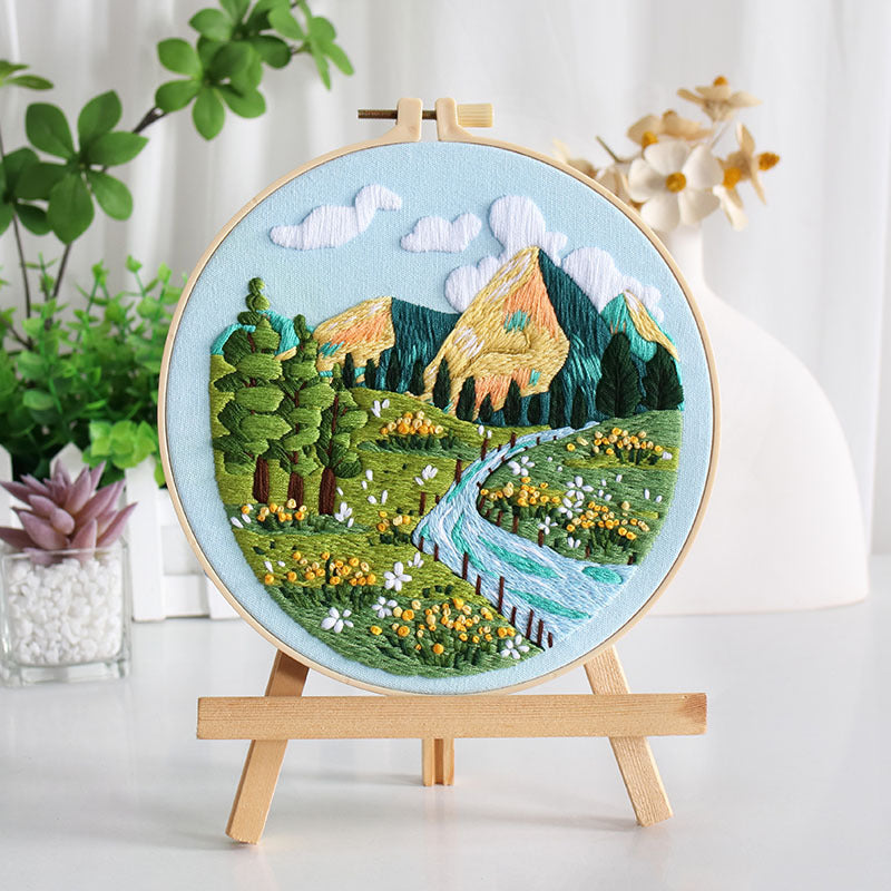 Creative Stitch Craft Kit Embroidery Kit For Beginner - Relaxing Holiday Activity & Thoughtful handmade Gift Landscape embroidery