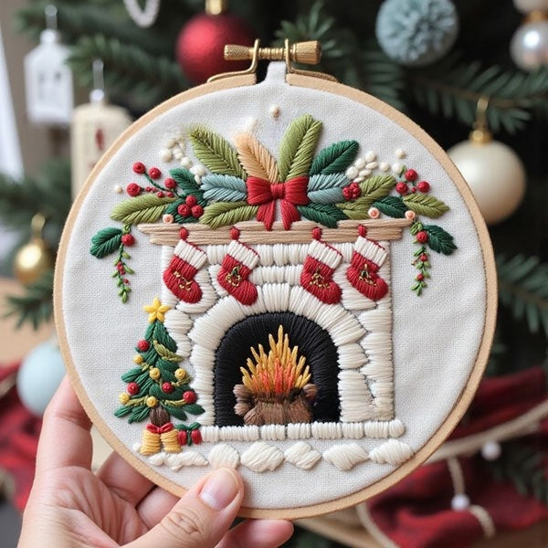 Christmas Tree Embroidery DIY Kit Embroidery Kit For Beginner - Creative Holiday Handcraft Gift