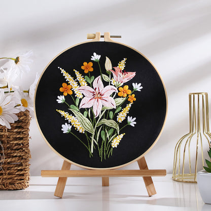 Holiday Embroidery DIY Set Embroidery Kit For Beginner - Creative Handmade Gift with Hoop, Thread & Felt