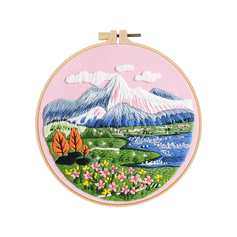 Creative Stitch Craft Kit Embroidery Kit For Beginner - Relaxing Holiday Activity & Thoughtful handmade Gift Landscape embroidery