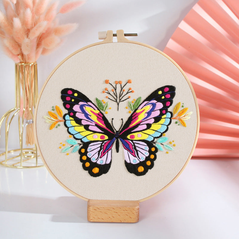 Personalized Embroidery Starter Kit Embroidery Kit For Beginner - Unique Creative Gift for Christmas & Holidays butterfly embroidered