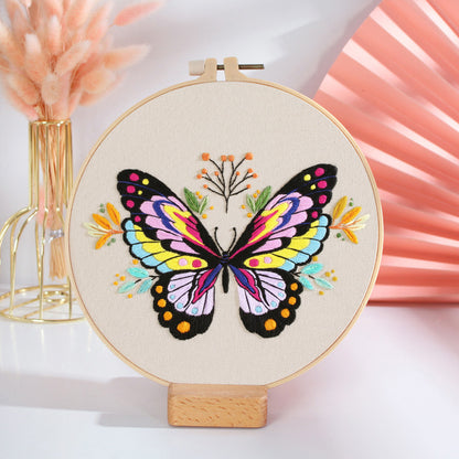 Personalized Embroidery Starter Kit Embroidery Kit For Beginner - Unique Creative Gift for Christmas & Holidays butterfly embroidered