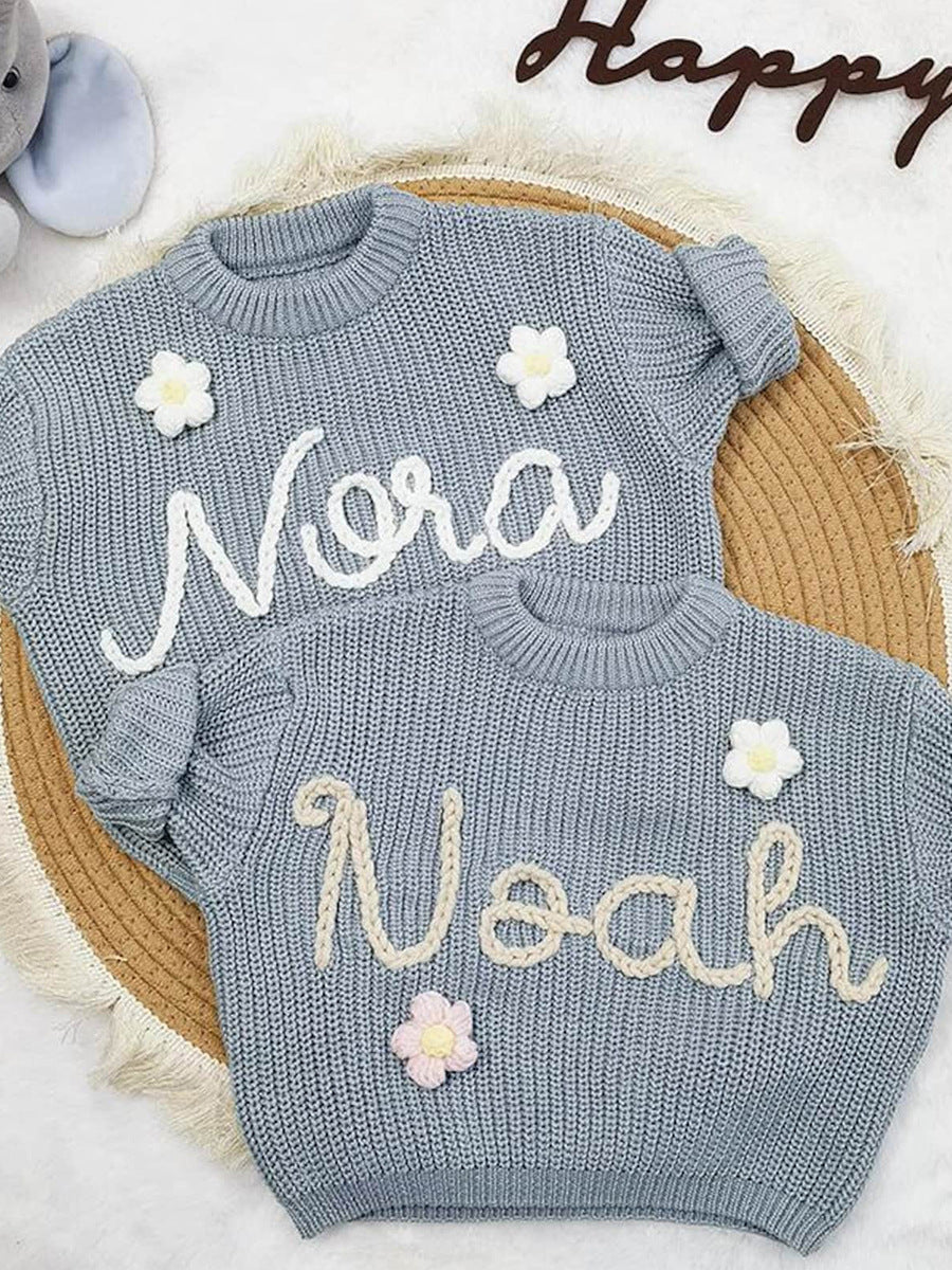 Christmas/Baby Shower Gift – Personalized Name Sweater for Toddlers, Cozy & Festive