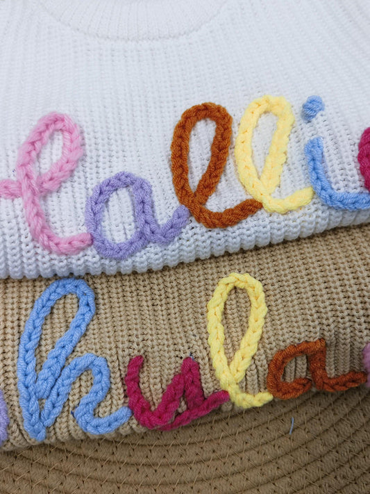 Super soft baby knitted sweater – personalized hoodie with name
