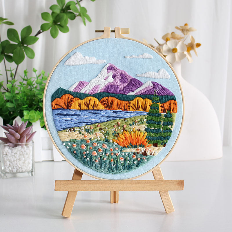 Creative Stitch Craft Kit Embroidery Kit For Beginner - Relaxing Holiday Activity & Thoughtful handmade Gift Landscape embroidery