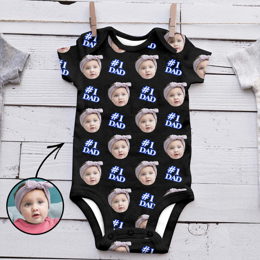 Custom Photo Baby Bodysuit I Love Dad Father's Day Gifts