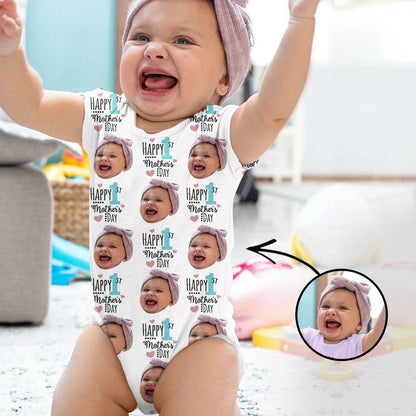 Custom Photo Baby Bodysuit Happy 1st Mother's Day Mother's Day Gifts