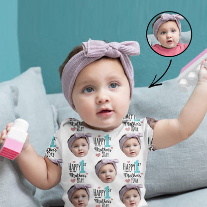 Custom Photo Baby Bodysuit Happy 1st Mother's Day Mother's Day Gifts