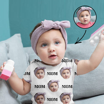 Custom Photo Baby Bodysuit I Love You Mom Mother's Day Gifts