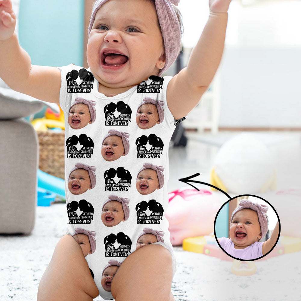 Custom Photo Baby Bodysuit The Love Between A Mother And A Daughter Is Forever Mother's Day Gifts
