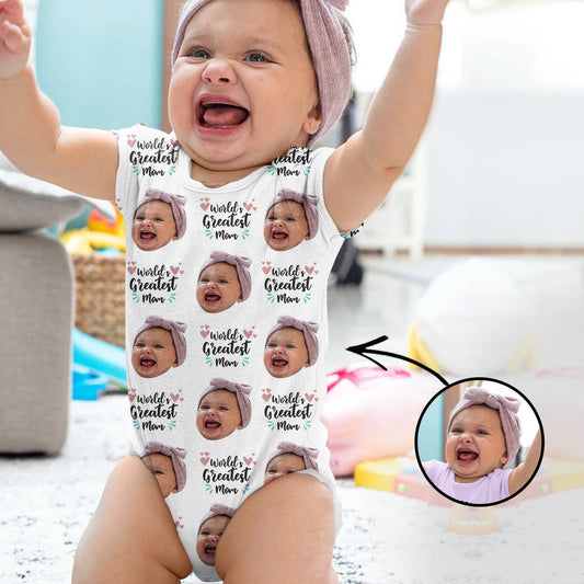 Custom Photo Baby Bodysuit World's Best Mom - Mother's Day Gift