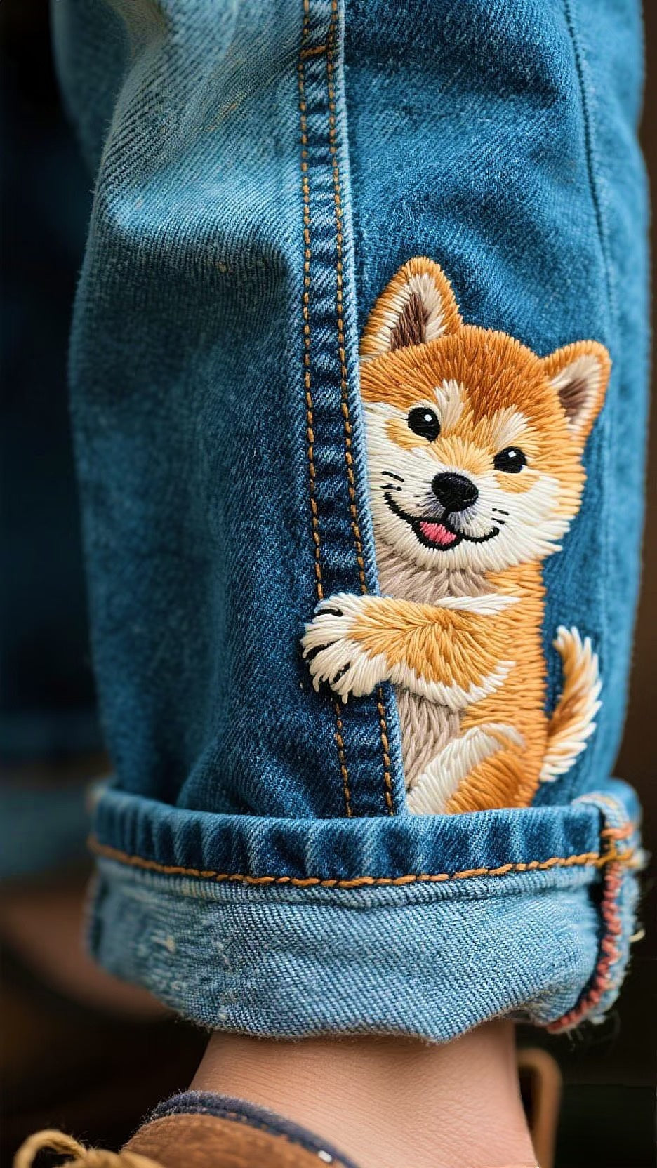Custom Embroidered Pet Portrait Jeans - Personalized Gift for Pet Lovers - Dog Memorial - Cat Keepsake - From Your Photo