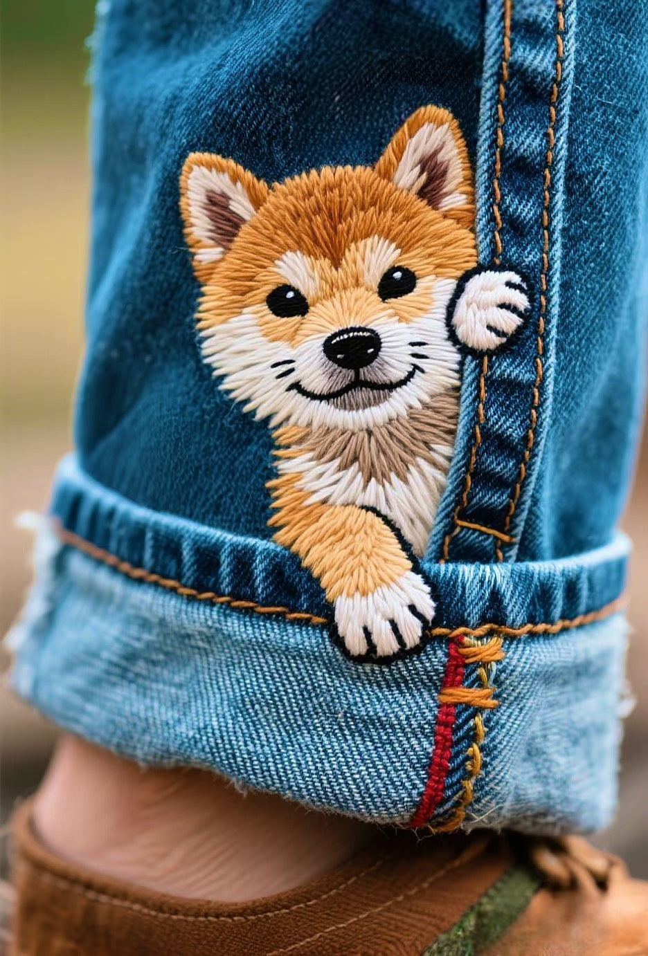 Custom Embroidered Pet Portrait Jeans - Personalized Gift for Pet Lovers - Dog Memorial - Cat Keepsake - From Your Photo
