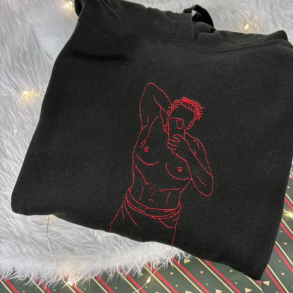 Sizzling Custom Portrait Sweatshirt | A Personalized & Sexy Gift for Him