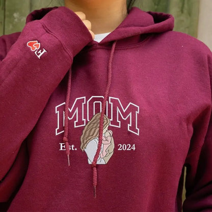 Custom Mama Embroidered Sweatshirt Customizable Mom Name Long Sleeve Fall Gift