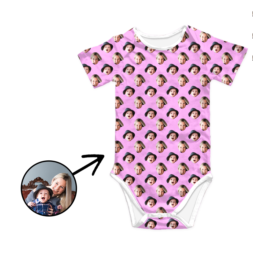 Custom Photo Baby Bodysuit My Loved One's Face Mother's Day Gifts