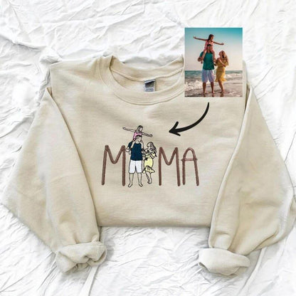 Custom Mama Embroidered Sweatshirt Personalized Name Mother’s Day Gift for Women